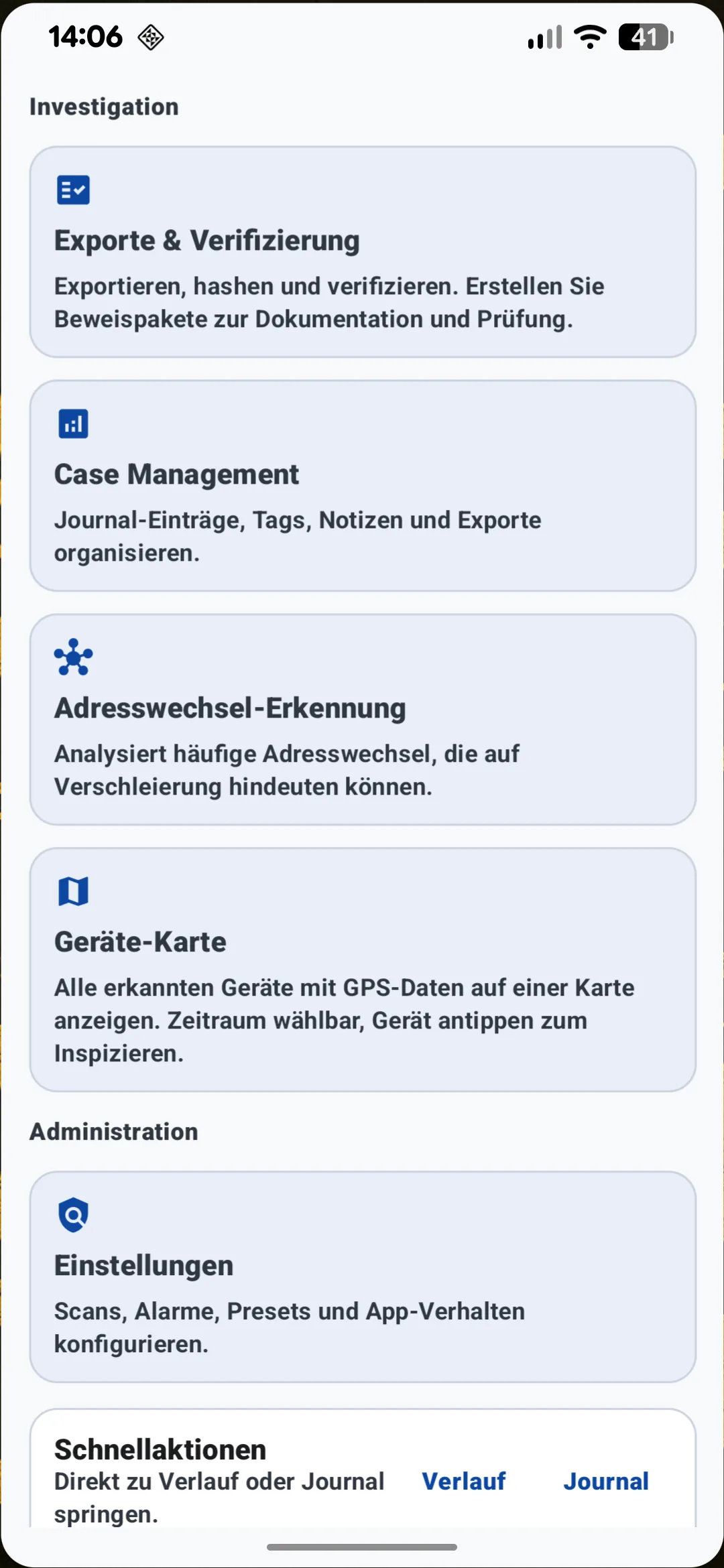 Lokale Analyse und Export